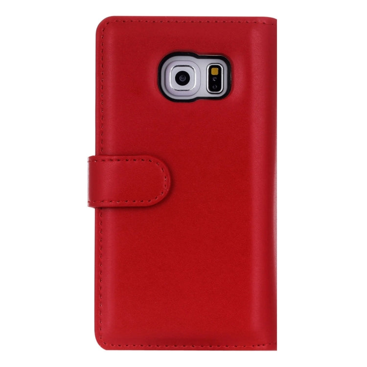 For Galaxy S6 Edge Plain Weave Texture Zipper Horizontal Flip Leather Case with Detachable Back Protective Case & Card Slots & Wallet