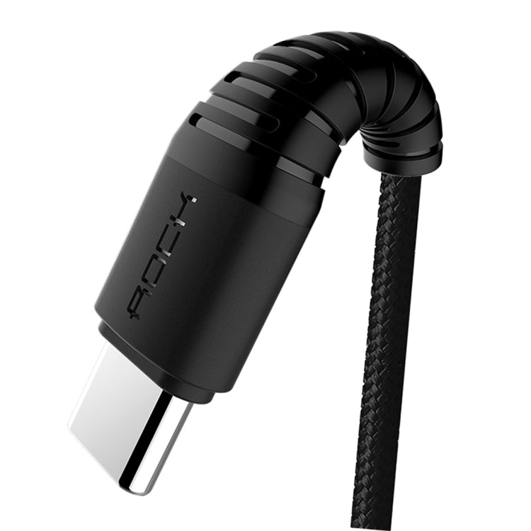 ROCK 1m Hi-Tensile 3A USB to USB-C / Type-C Data Sync Charging Round Cable, For Galaxy S8 & S8 + / LG G6 / Huawei P10 & P10 Plus / Xiaomi Mi 6 & Max 2 and other Smartphones