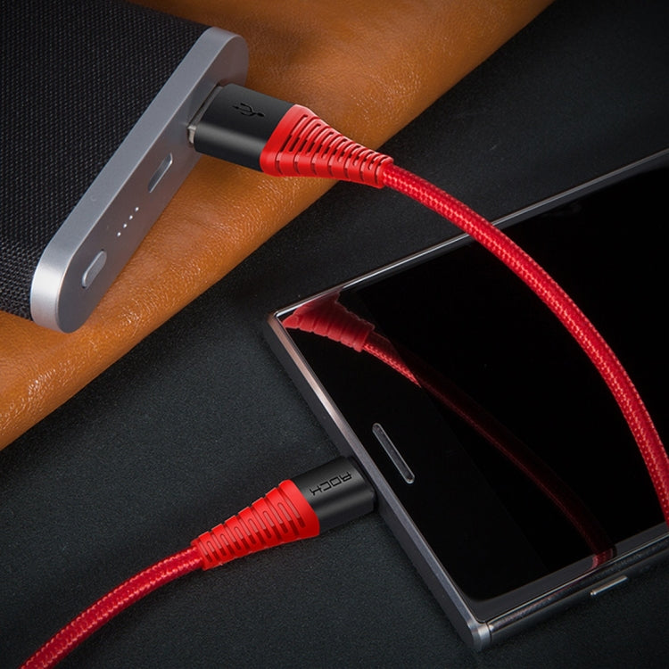 ROCK 1m Hi-Tensile 3A USB to USB-C / Type-C Data Sync Charging Round Cable, For Galaxy S8 & S8 + / LG G6 / Huawei P10 & P10 Plus / Xiaomi Mi 6 & Max 2 and other Smartphones