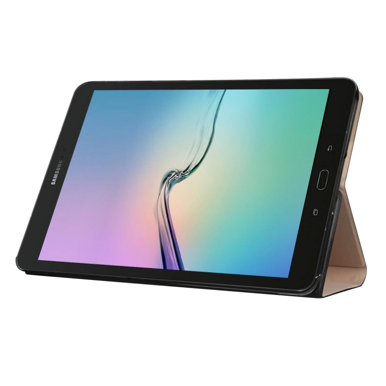 For Galaxy Tab S3 9.7 inch T820 / T825 Golden Stone Series PU Leather Stand Case Cover Shield