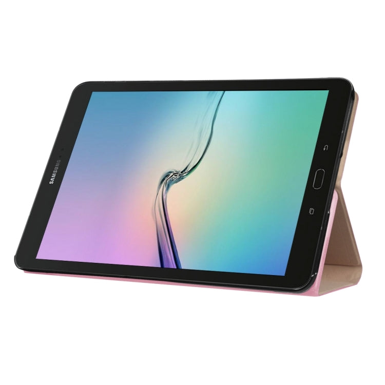 For Galaxy Tab S3 9.7 inch T820 / T825 Golden Stone Series PU Leather Stand Case Cover Shield