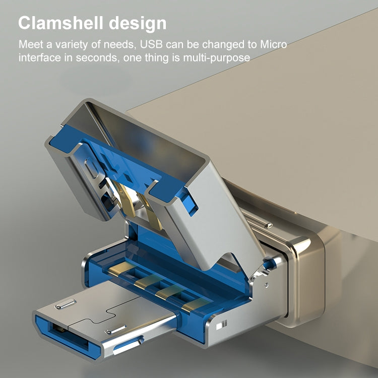 3 in 1 USB-C / Type-C to USB + Micro USB OTG Adapter TF / SD Card Card Reader