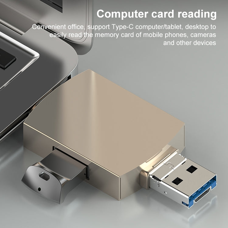 3 in 1 USB-C / Type-C to USB + Micro USB OTG Adapter TF / SD Card Card Reader
