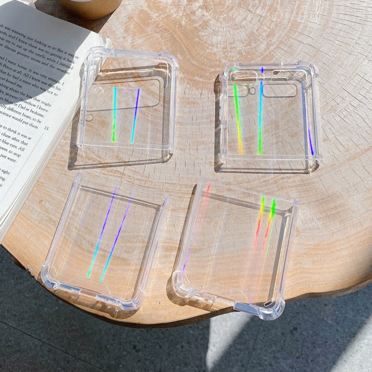 For Samsung Galaxy Z Flip3 5G Aurora PC + TPU Clear Four-corner Shockproof Protective Case(Transparent)