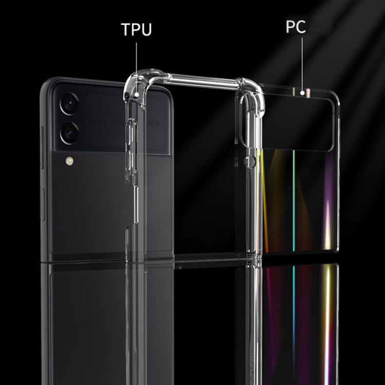 For Samsung Galaxy Z Flip3 5G Aurora PC + TPU Clear Four-corner Shockproof Protective Case(Transparent)