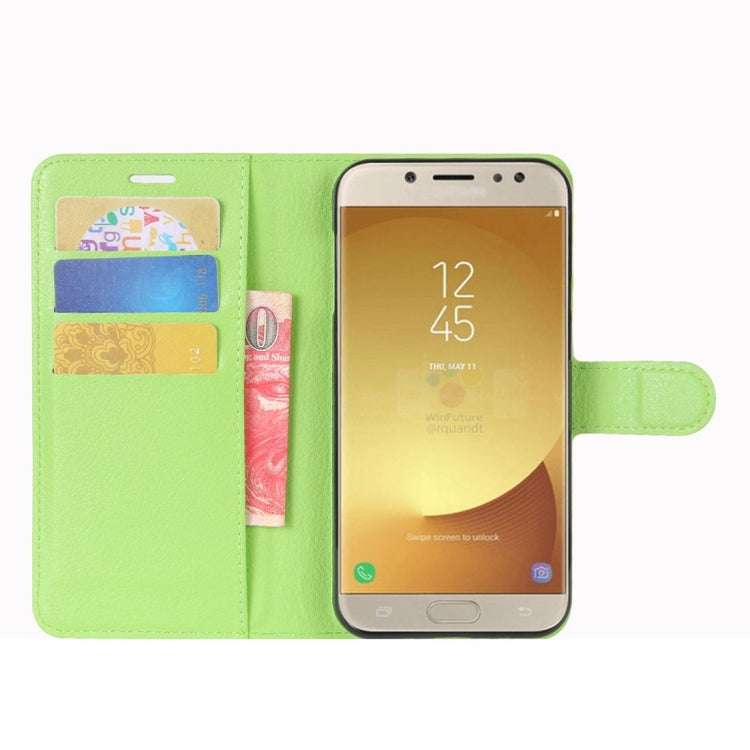 For Galaxy J7 (2017) / J7 Pro (EU Version) Litchi Texture Horizontal Flip Leather Case with Holder & Card Slots & Wallet