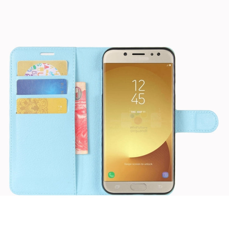 For Galaxy J7 (2017) / J7 Pro (EU Version) Litchi Texture Horizontal Flip Leather Case with Holder & Card Slots & Wallet