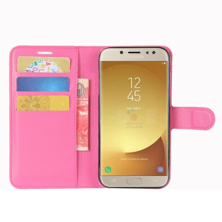 For Galaxy J7 (2017) / J7 Pro (EU Version) Litchi Texture Horizontal Flip Leather Case with Holder & Card Slots & Wallet