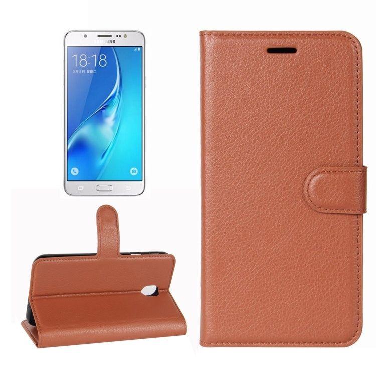 For Galaxy J7 (2017) / J7 Pro (EU Version) Litchi Texture Horizontal Flip Leather Case with Holder & Card Slots & Wallet