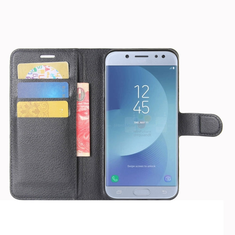 For Galaxy J3 (2017) (EU Version) Litchi Texture Horizontal Flip Leather Case with Holder & Card Slots & Wallet