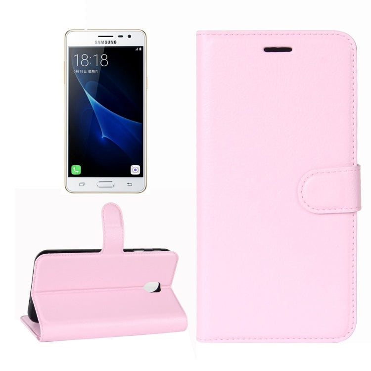 For Galaxy J3 (2017) (EU Version) Litchi Texture Horizontal Flip Leather Case with Holder & Card Slots & Wallet