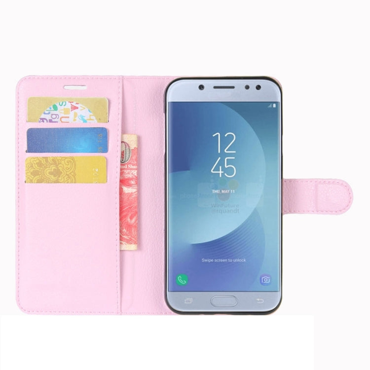 For Galaxy J3 (2017) (EU Version) Litchi Texture Horizontal Flip Leather Case with Holder & Card Slots & Wallet