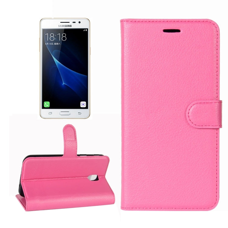 For Galaxy J3 (2017) (EU Version) Litchi Texture Horizontal Flip Leather Case with Holder & Card Slots & Wallet