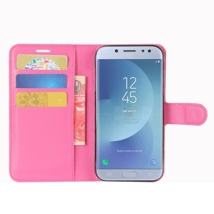 For Galaxy J3 (2017) (EU Version) Litchi Texture Horizontal Flip Leather Case with Holder & Card Slots & Wallet