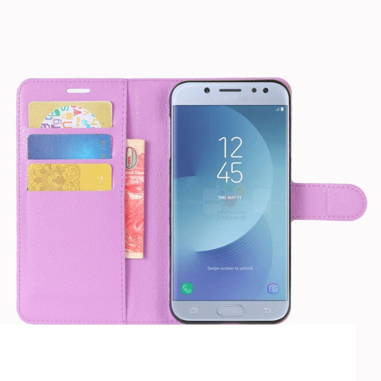 For Galaxy J3 (2017) (EU Version) Litchi Texture Horizontal Flip Leather Case with Holder & Card Slots & Wallet