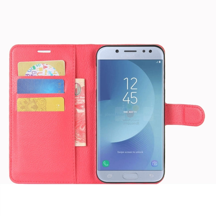 For Galaxy J3 (2017) (EU Version) Litchi Texture Horizontal Flip Leather Case with Holder & Card Slots & Wallet