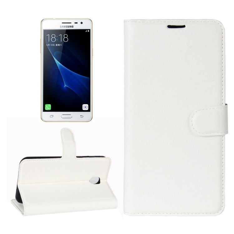 For Galaxy J3 (2017) (EU Version) Litchi Texture Horizontal Flip Leather Case with Holder & Card Slots & Wallet