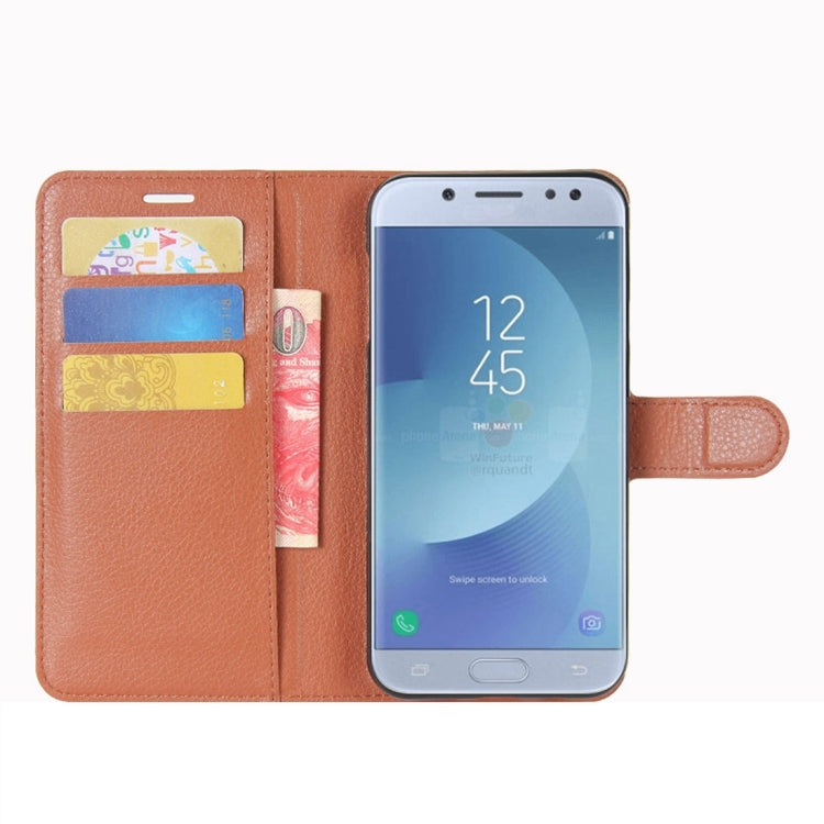 For Galaxy J3 (2017) (EU Version) Litchi Texture Horizontal Flip Leather Case with Holder & Card Slots & Wallet
