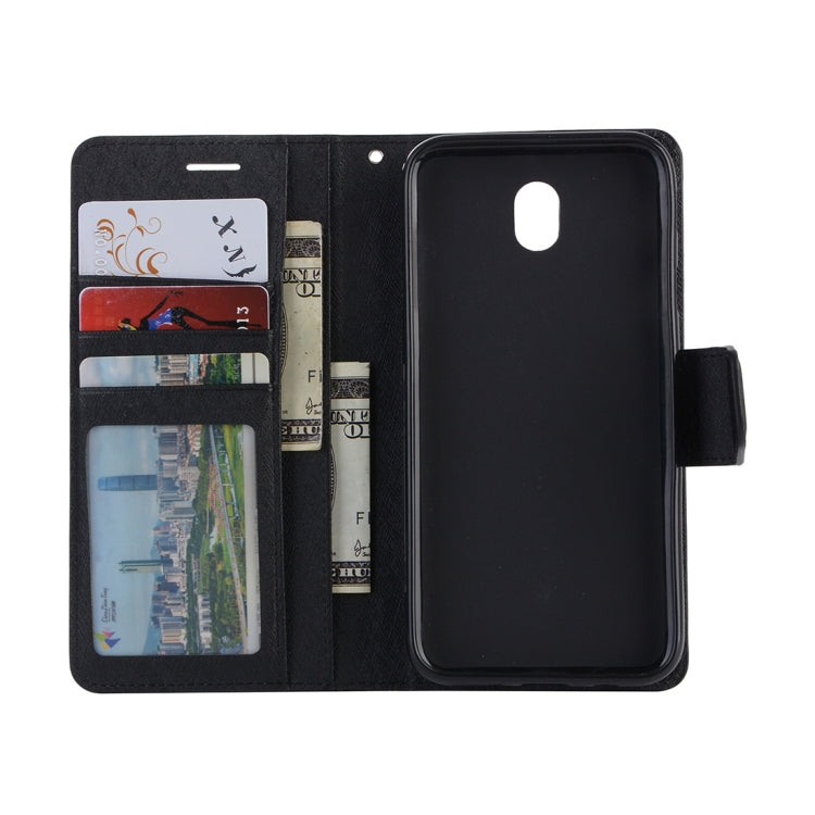 Silk Texture Horizontal Flip Leather Case for Galaxy J3 (2018) (US Version), with Holder & Card slots & Wallet & Photo Frame