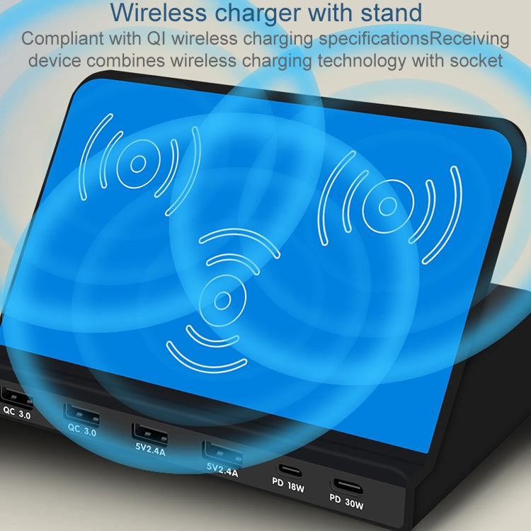 819 9 In 1 Wireless Charging Station Smart Socket Holder Stand