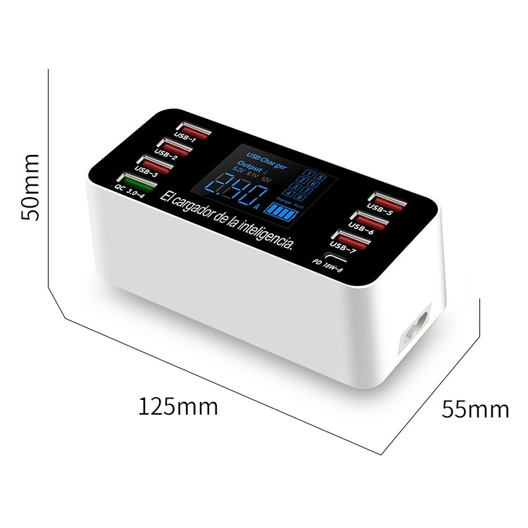 A9P 8 In 1 Multi-function Smart Digital Display Charging Station Socket Holder Stand