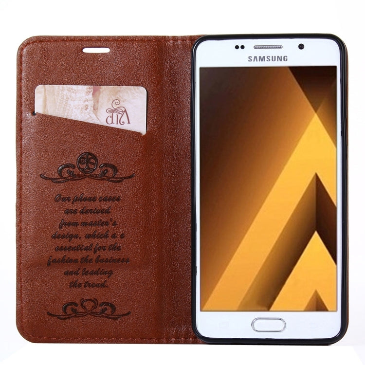 For Galaxy S8 Sheep Texture Casual Style with  Magnetic Adsorption Horizontal Flip Leather Case with Holder & Card Slots & Wallet(Brown)