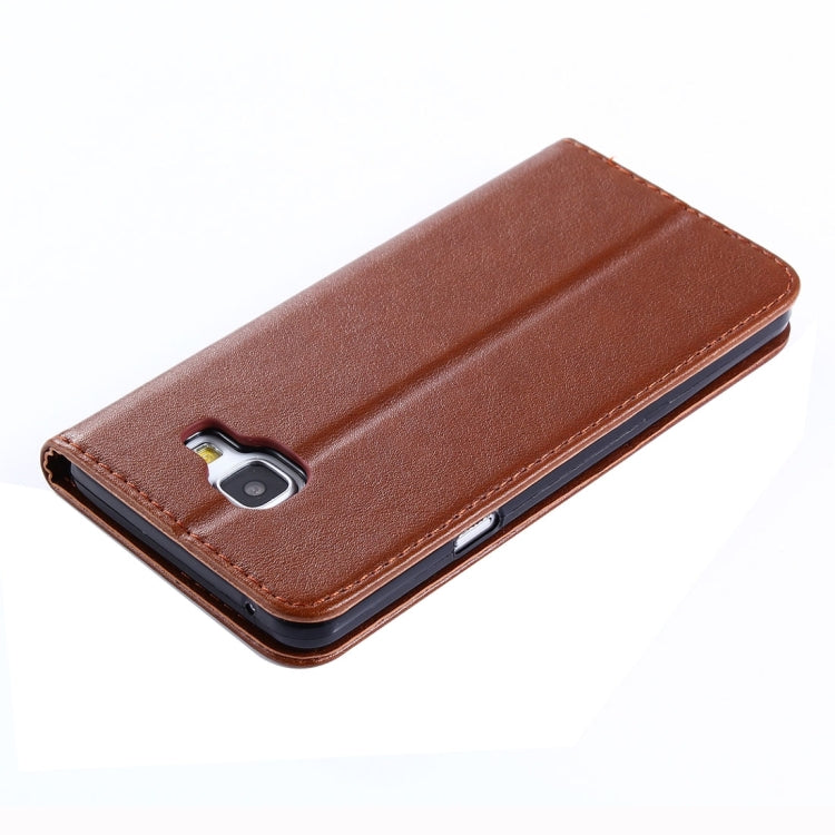 For Galaxy S8 Sheep Texture Casual Style with  Magnetic Adsorption Horizontal Flip Leather Case with Holder & Card Slots & Wallet(Brown)