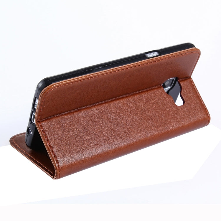 For Galaxy S8 Sheep Texture Casual Style with  Magnetic Adsorption Horizontal Flip Leather Case with Holder & Card Slots & Wallet(Brown)