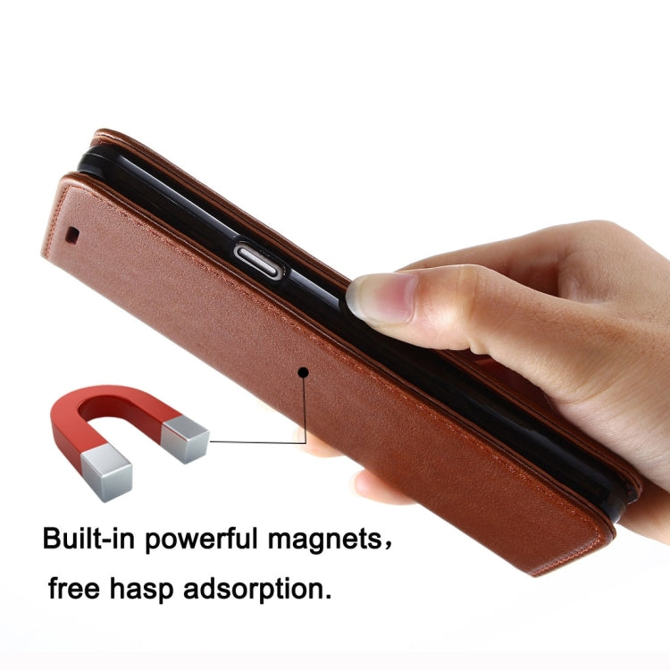 For Galaxy S8 Sheep Texture Casual Style with  Magnetic Adsorption Horizontal Flip Leather Case with Holder & Card Slots & Wallet(Brown)