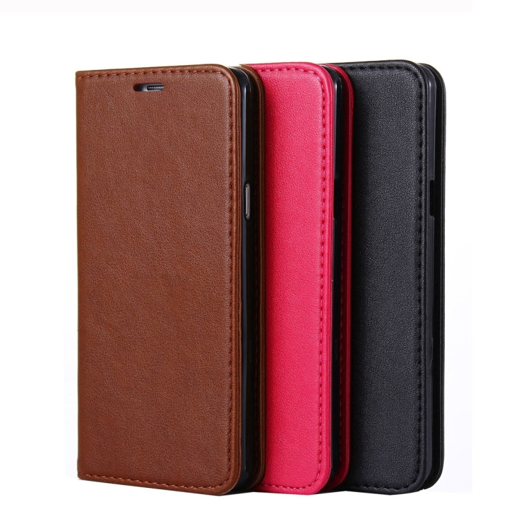 For Galaxy S8 Sheep Texture Casual Style with  Magnetic Adsorption Horizontal Flip Leather Case with Holder & Card Slots & Wallet(Brown)