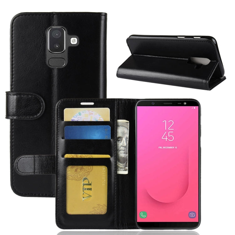 PU + TPU Crazy Horse Texture Horizontal Flip Leather Case for Galaxy J8 (2018) (EU Version), with Wallet & Holder & Card Slots