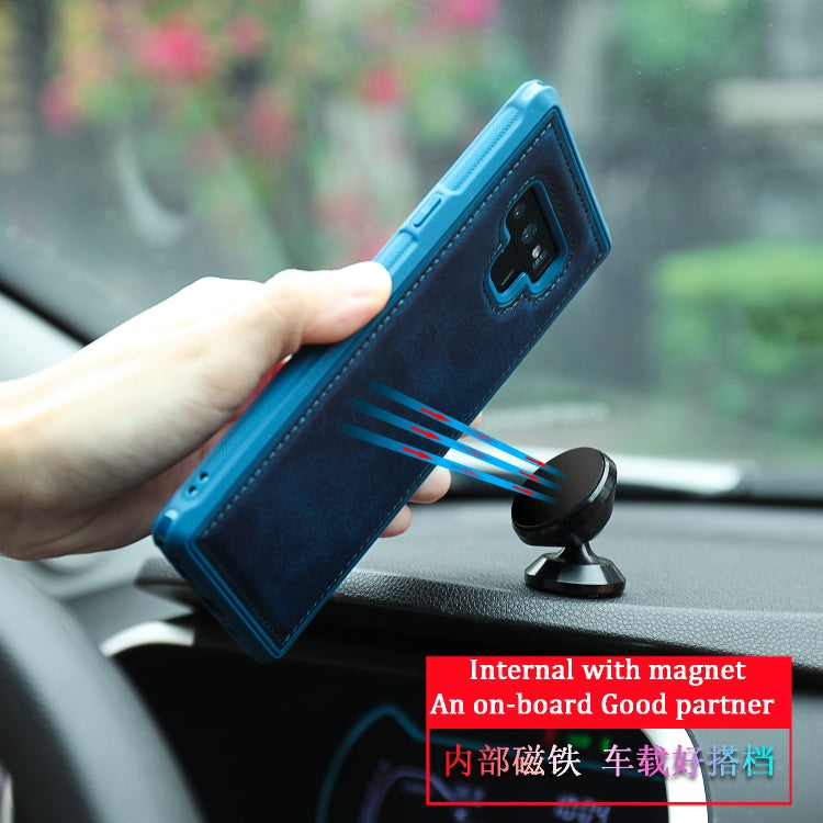 Magnetic Shockproof TPU + PC + PU Leather Pasted Case for Galaxy Note9