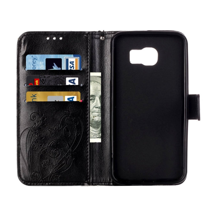 For Galaxy S6 / G920 Heart Diamond Encrusted Flowers Embossing Horizontal Flip Leather Case with Holder & Card Slots & Wallet & Lanyard