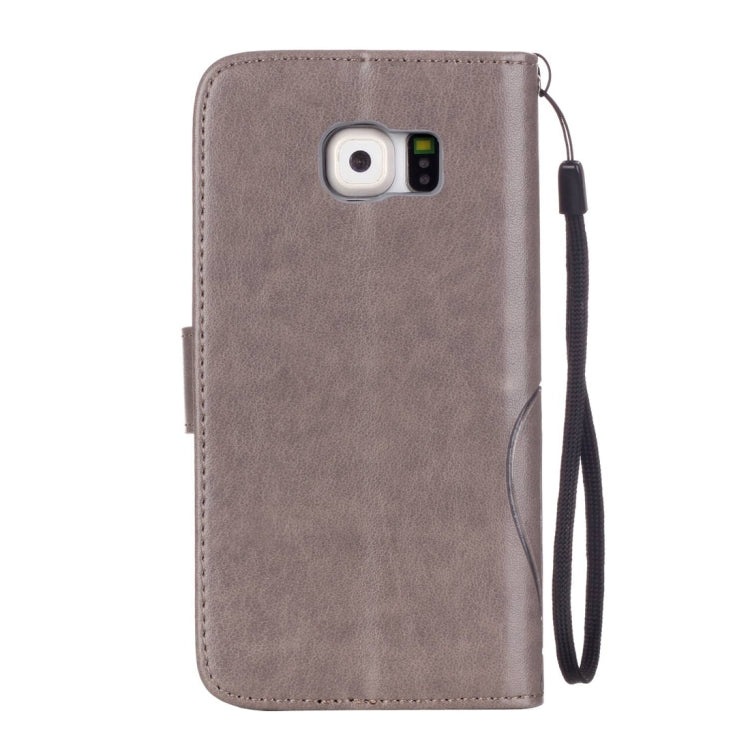 For Galaxy S6 / G920 Heart Diamond Encrusted Flowers Embossing Horizontal Flip Leather Case with Holder & Card Slots & Wallet & Lanyard