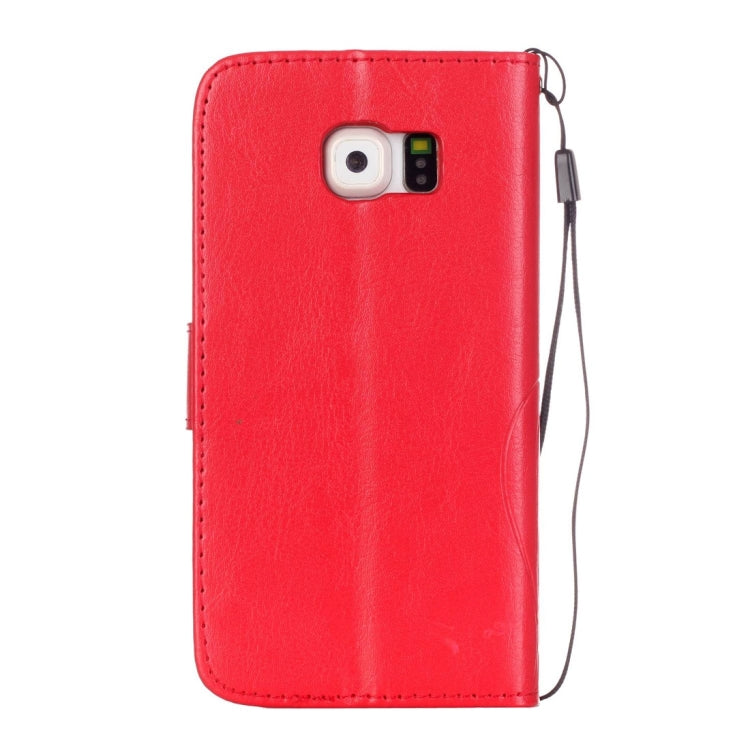 For Galaxy S6 / G920 Heart Diamond Encrusted Flowers Embossing Horizontal Flip Leather Case with Holder & Card Slots & Wallet & Lanyard