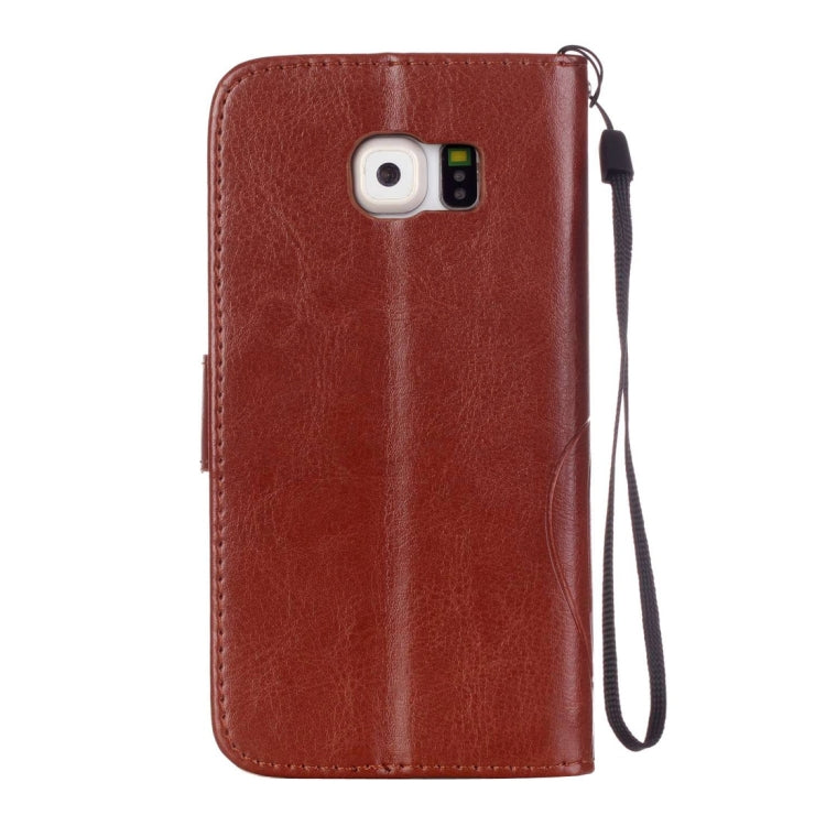 For Galaxy S6 / G920 Heart Diamond Encrusted Flowers Embossing Horizontal Flip Leather Case with Holder & Card Slots & Wallet & Lanyard
