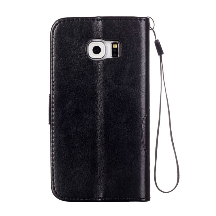 For Galaxy S6 Edge / G925 Heart Diamond Encrusted Flowers Embossing Horizontal Flip Leather Case with Holder & Card Slots & Wallet & Lanyard