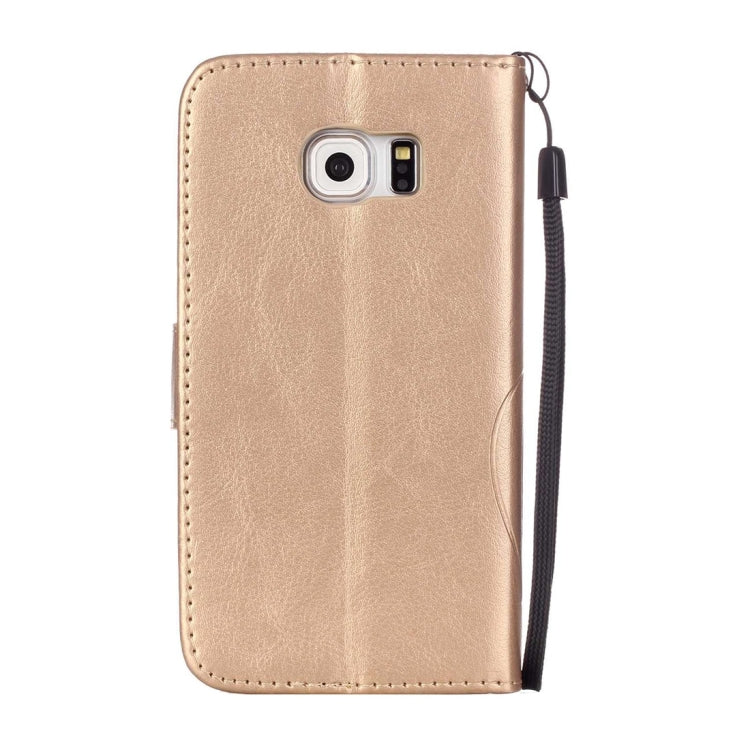 For Galaxy S6 Edge / G925 Heart Diamond Encrusted Flowers Embossing Horizontal Flip Leather Case with Holder & Card Slots & Wallet & Lanyard