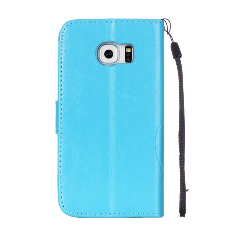 For Galaxy S6 Edge / G925 Heart Diamond Encrusted Flowers Embossing Horizontal Flip Leather Case with Holder & Card Slots & Wallet & Lanyard