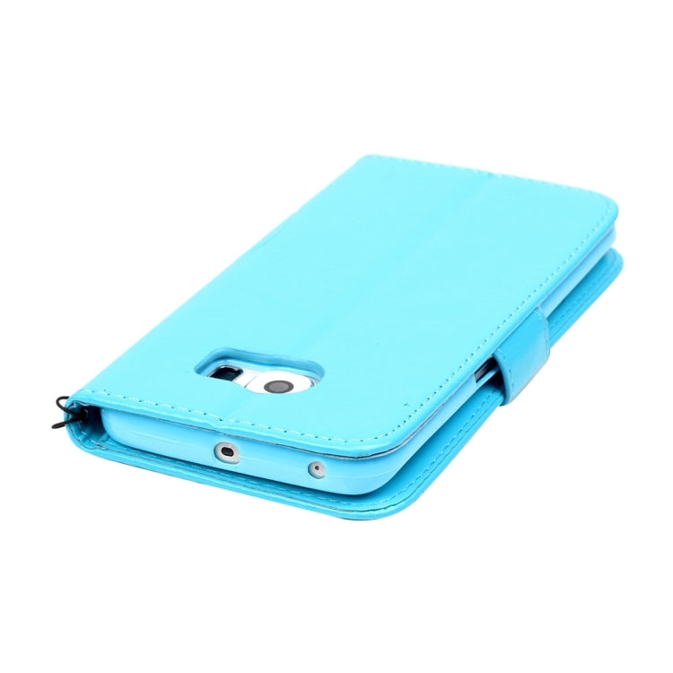 For Galaxy S6 Edge / G925 Heart Diamond Encrusted Flowers Embossing Horizontal Flip Leather Case with Holder & Card Slots & Wallet & Lanyard