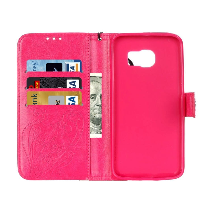 For Galaxy S6 Edge / G925 Heart Diamond Encrusted Flowers Embossing Horizontal Flip Leather Case with Holder & Card Slots & Wallet & Lanyard