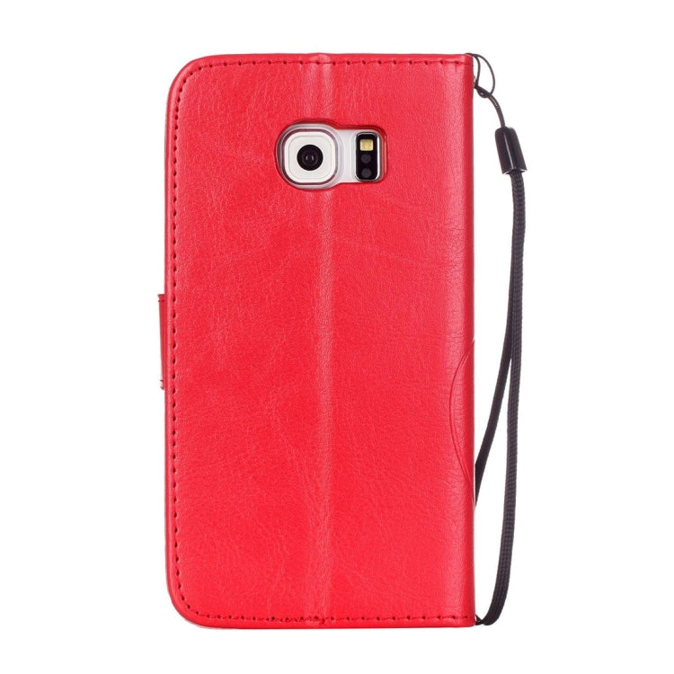 For Galaxy S6 Edge / G925 Heart Diamond Encrusted Flowers Embossing Horizontal Flip Leather Case with Holder & Card Slots & Wallet & Lanyard