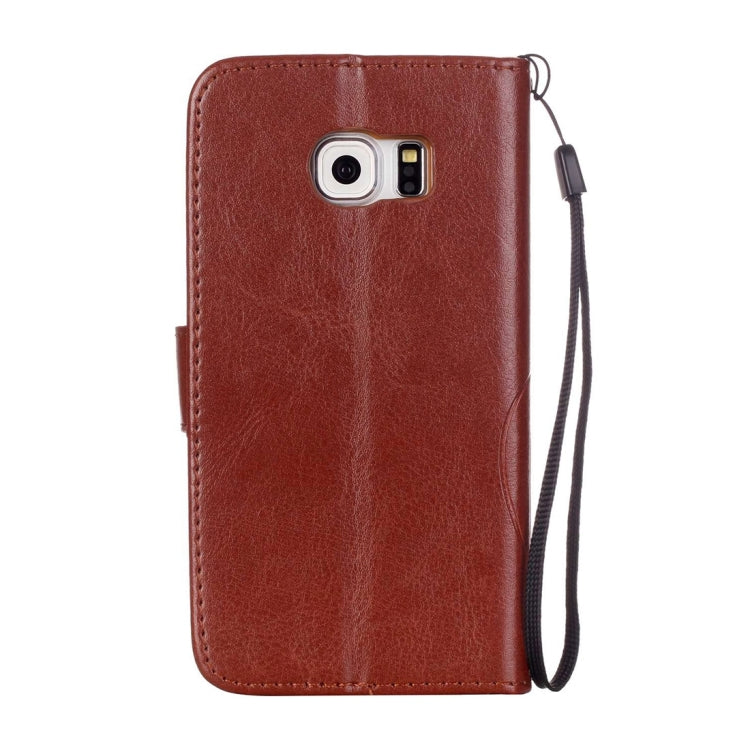 For Galaxy S6 Edge / G925 Heart Diamond Encrusted Flowers Embossing Horizontal Flip Leather Case with Holder & Card Slots & Wallet & Lanyard