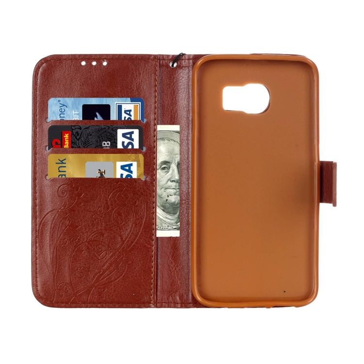 For Galaxy S6 Edge / G925 Heart Diamond Encrusted Flowers Embossing Horizontal Flip Leather Case with Holder & Card Slots & Wallet & Lanyard