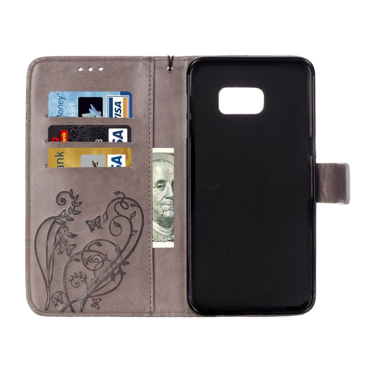 For Galaxy S6 Edge+ / G928 Heart Diamond Encrusted Flowers Embossing Horizontal Flip Leather Case with Holder & Card Slots & Wallet & Lanyard
