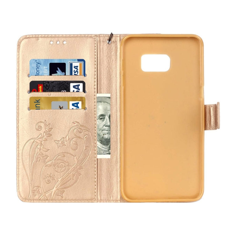 For Galaxy S6 Edge+ / G928 Heart Diamond Encrusted Flowers Embossing Horizontal Flip Leather Case with Holder & Card Slots & Wallet & Lanyard
