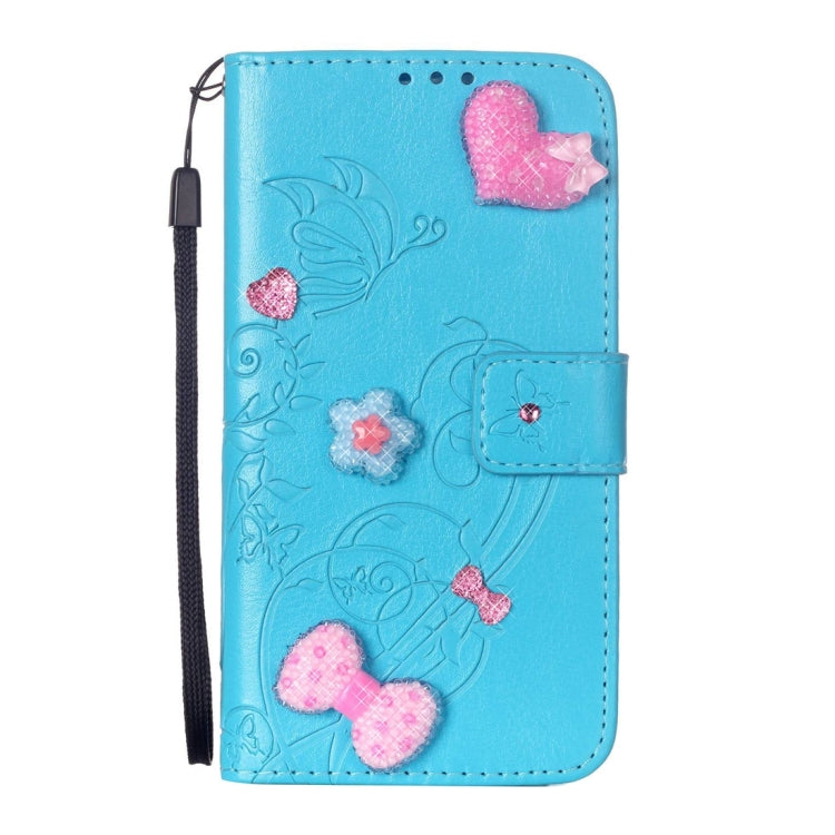 For Galaxy S6 Edge+ / G928 Heart Diamond Encrusted Flowers Embossing Horizontal Flip Leather Case with Holder & Card Slots & Wallet & Lanyard