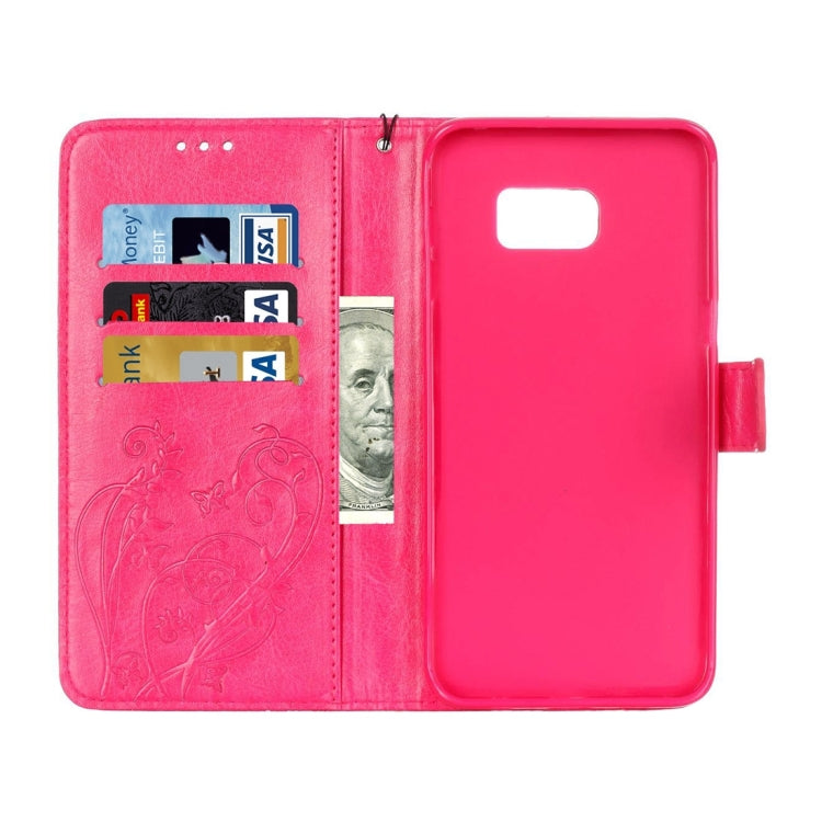 For Galaxy S6 Edge+ / G928 Heart Diamond Encrusted Flowers Embossing Horizontal Flip Leather Case with Holder & Card Slots & Wallet & Lanyard