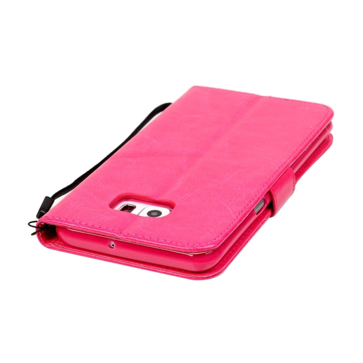 For Galaxy S6 Edge+ / G928 Heart Diamond Encrusted Flowers Embossing Horizontal Flip Leather Case with Holder & Card Slots & Wallet & Lanyard