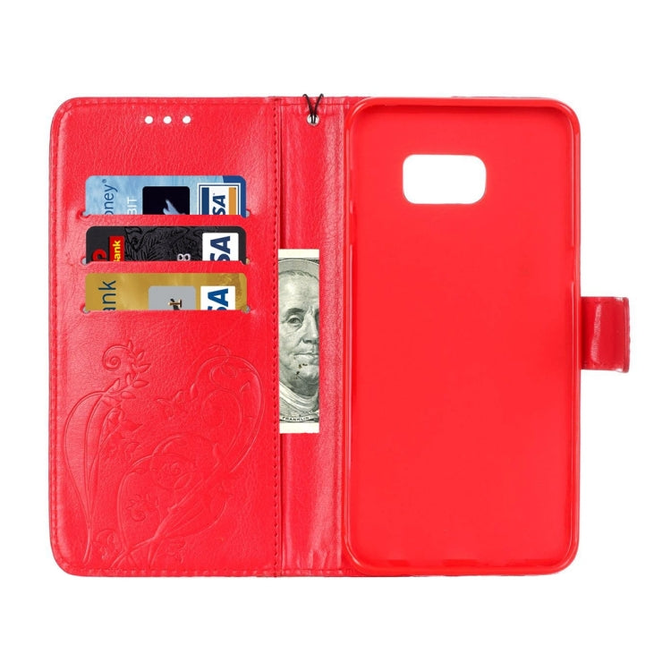 For Galaxy S6 Edge+ / G928 Heart Diamond Encrusted Flowers Embossing Horizontal Flip Leather Case with Holder & Card Slots & Wallet & Lanyard